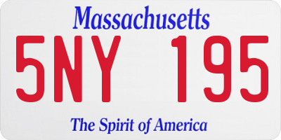 MA license plate 5NY195