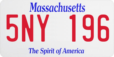 MA license plate 5NY196