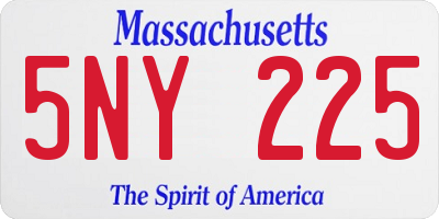 MA license plate 5NY225