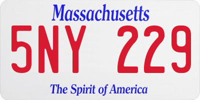 MA license plate 5NY229