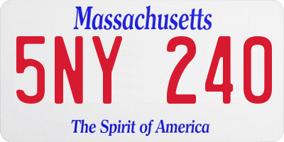 MA license plate 5NY240