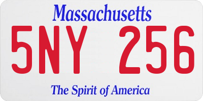 MA license plate 5NY256