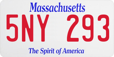 MA license plate 5NY293