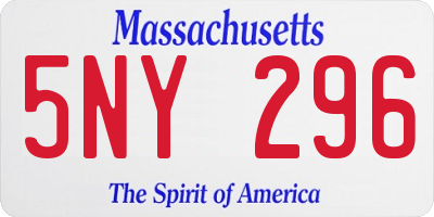 MA license plate 5NY296