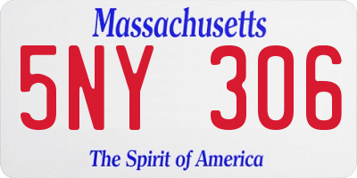 MA license plate 5NY306
