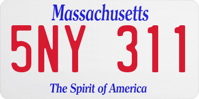 MA license plate 5NY311