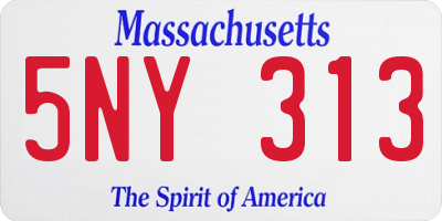 MA license plate 5NY313