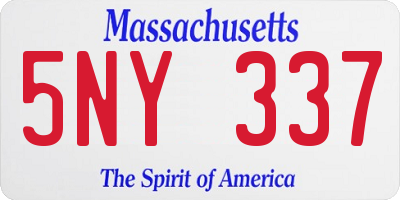MA license plate 5NY337