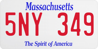 MA license plate 5NY349