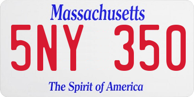 MA license plate 5NY350