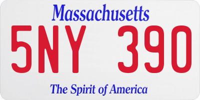 MA license plate 5NY390