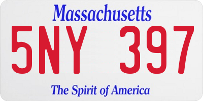 MA license plate 5NY397