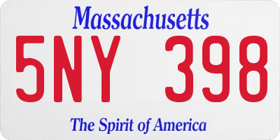 MA license plate 5NY398