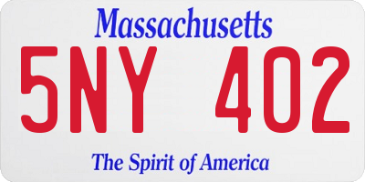 MA license plate 5NY402