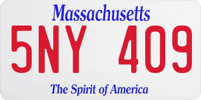 MA license plate 5NY409