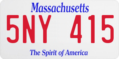 MA license plate 5NY415