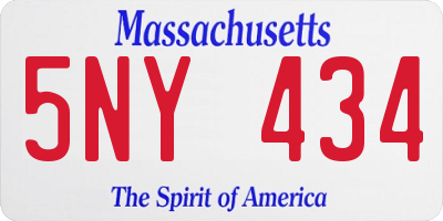 MA license plate 5NY434