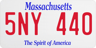 MA license plate 5NY440