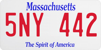 MA license plate 5NY442