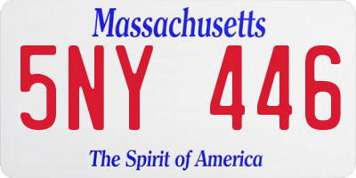 MA license plate 5NY446