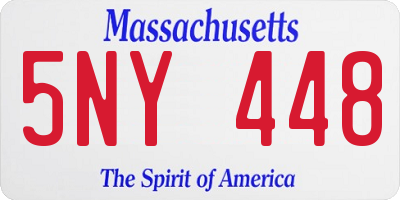 MA license plate 5NY448