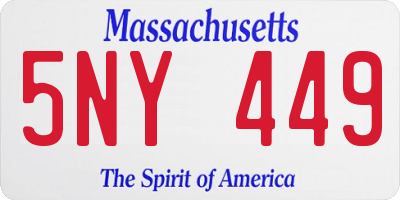 MA license plate 5NY449