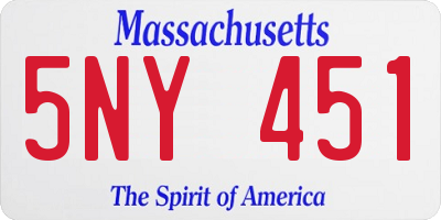 MA license plate 5NY451