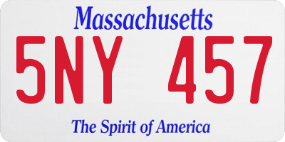 MA license plate 5NY457