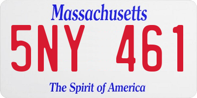 MA license plate 5NY461