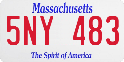 MA license plate 5NY483