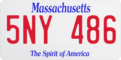 MA license plate 5NY486