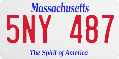 MA license plate 5NY487
