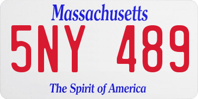 MA license plate 5NY489