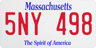 MA license plate 5NY498
