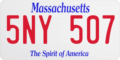 MA license plate 5NY507