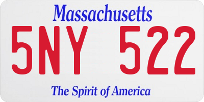 MA license plate 5NY522
