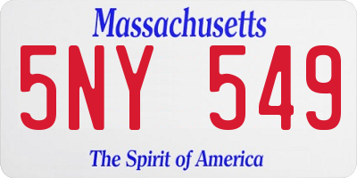 MA license plate 5NY549