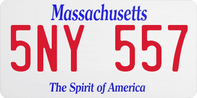 MA license plate 5NY557