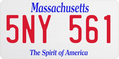 MA license plate 5NY561