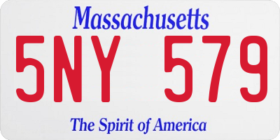 MA license plate 5NY579