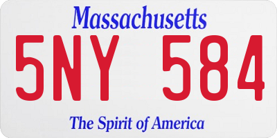 MA license plate 5NY584