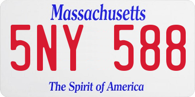 MA license plate 5NY588
