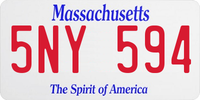 MA license plate 5NY594