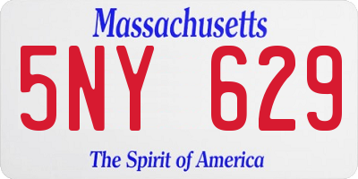 MA license plate 5NY629