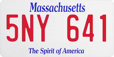 MA license plate 5NY641