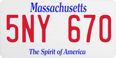 MA license plate 5NY670