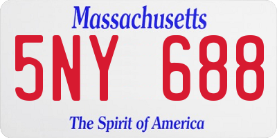MA license plate 5NY688
