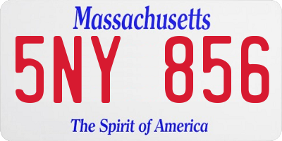 MA license plate 5NY856