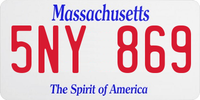 MA license plate 5NY869