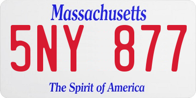 MA license plate 5NY877